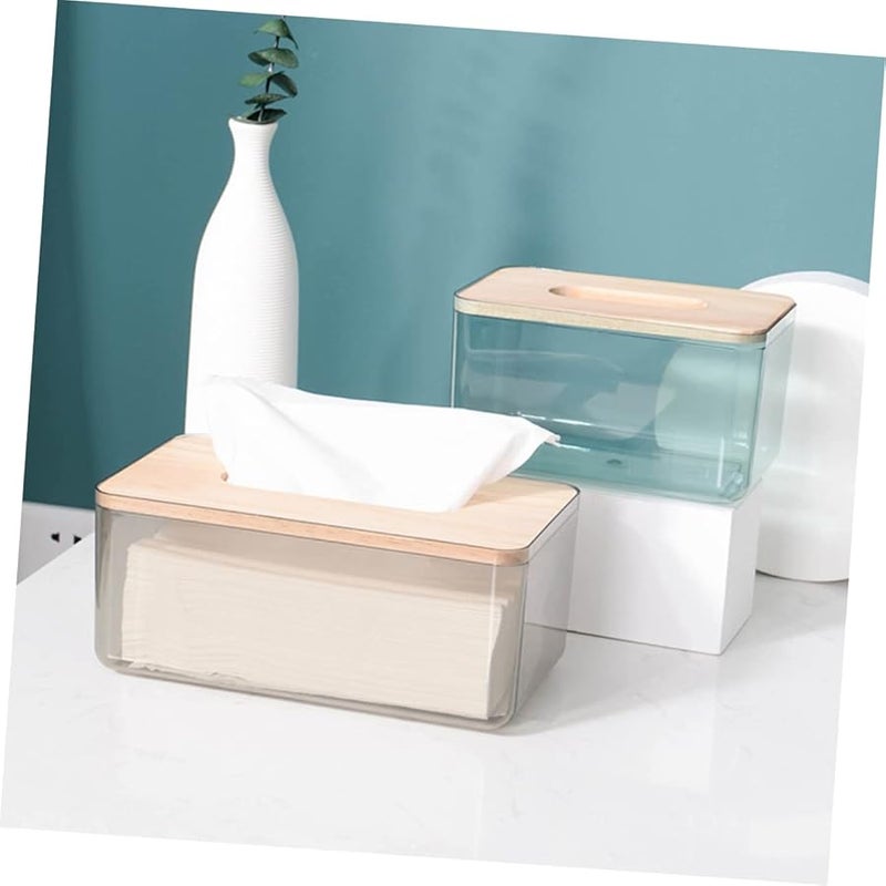 حامل علبة المناديل الخشبي الأنيق لمنظم المناديل المكتبي للمطبخ والمكتب والسيارة - Image 2